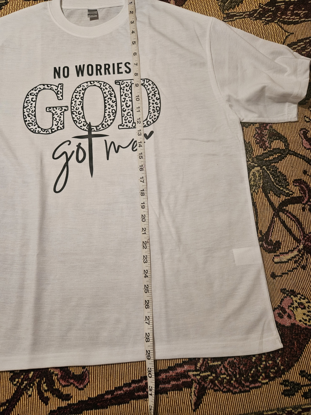 NEW "No Worries GOD Got Me" White Graphic Tee - Casual Men's Shirt